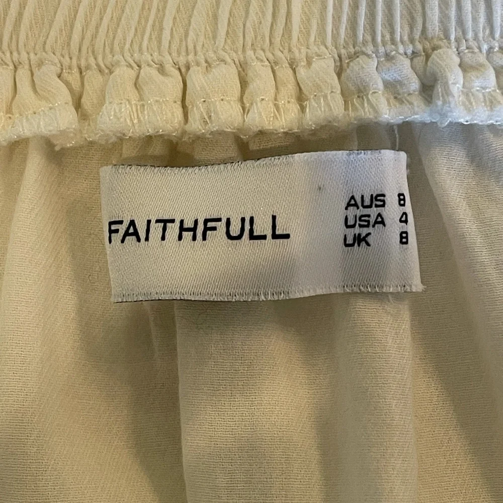 Faithfull The Brand‎ Tilly Top Women 4 White Off The Shoulder Boho Preppy